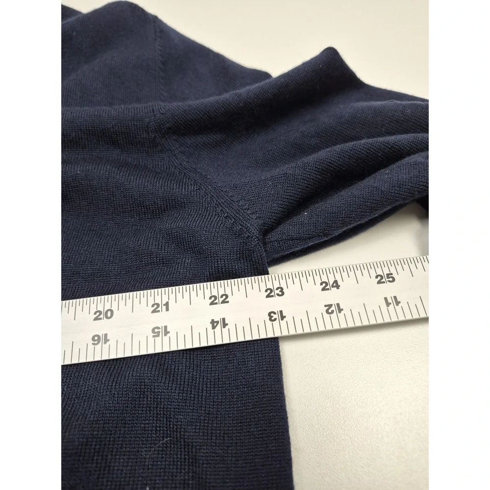 Brooks Brothers 346 Sweater Mens XL Blue Merino Wool Polo Collared Knit FLAW